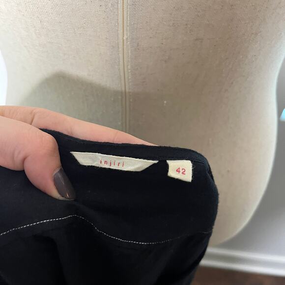 Injiri Tunic 42 US XL Black Cotton Sleeveless Button Henley Trapeze Boho India - Picture 7 of 11